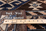 Southwest Navajo Design Gabbeh Handmade Wool Rug - 5' 10" X 10' - Golden Nile