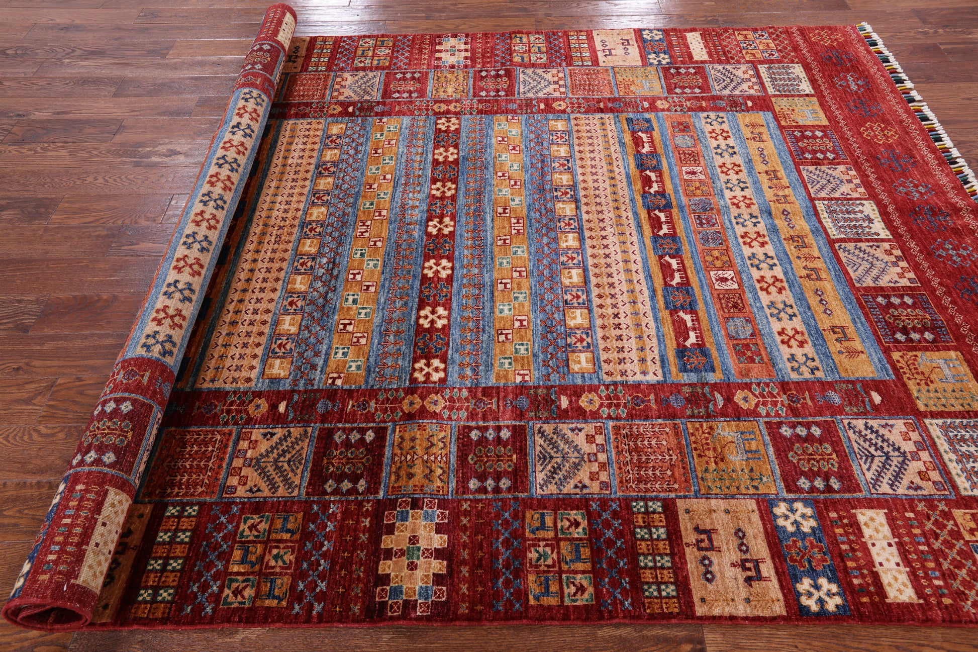 Tribal Persian Gabbeh Hand Knotted Wool Area Rug - 6' 10" X 9' 5" - Golden Nile