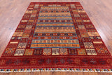 Tribal Persian Gabbeh Hand Knotted Wool Area Rug - 6' 10" X 9' 5" - Golden Nile