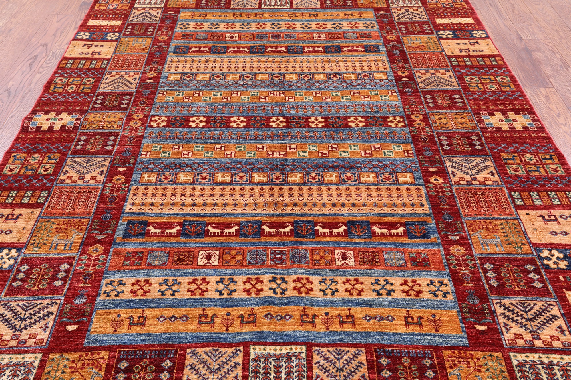 Tribal Persian Gabbeh Hand Knotted Wool Area Rug - 6' 10" X 9' 5" - Golden Nile