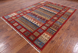Tribal Persian Gabbeh Handmade Wool Rug - 7' 0" X 9' 6" - Golden Nile