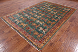 Super Gabbeh Hand Knotted Wool Area Rug - 6' 7" X 9' 3" - Golden Nile
