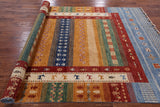 Super Gabbeh Hand Knotted Oriental Wool Area Rug - 6' 8" X 10' 2" - Golden Nile