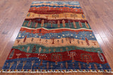 Super Gabbeh Hand Knotted Wool Area Rug - 5' 5" X 8' - Golden Nile