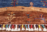 Persian Gabbeh Tribal Handmade Wool Rug - 5' 6" X 7' 7" - Golden Nile