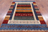 Tribal Persian Gabbeh Handmade Wool Rug - 5' 7" X 7' 11" - Golden Nile