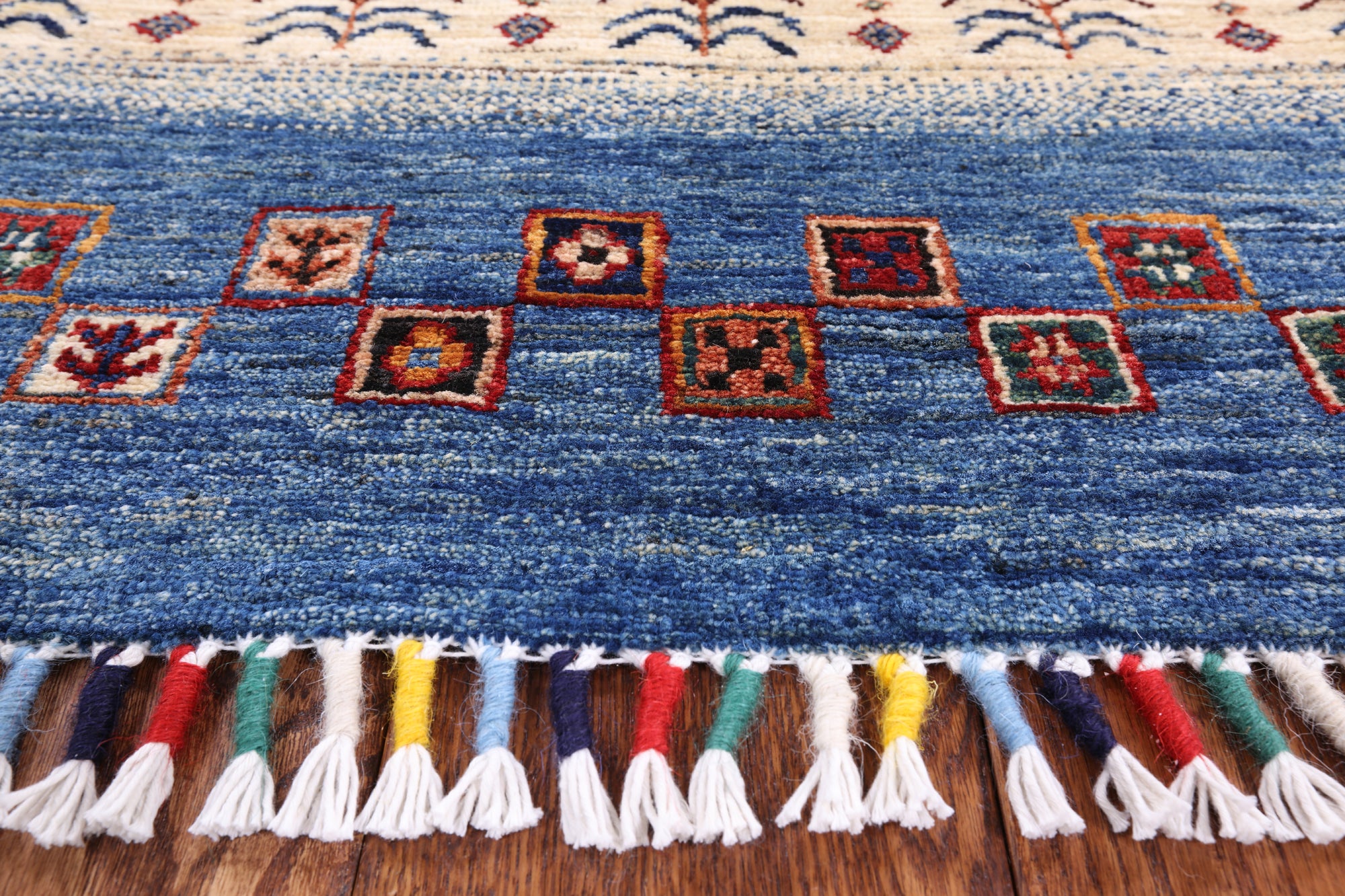 Tribal Persian Gabbeh Handmade Wool Rug - 5' 7" X 7' 11" - Golden Nile