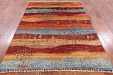 Tribal Persian Gabbeh Hand Knotted Wool Rug - 5' 9" X 7' 9" - Golden Nile