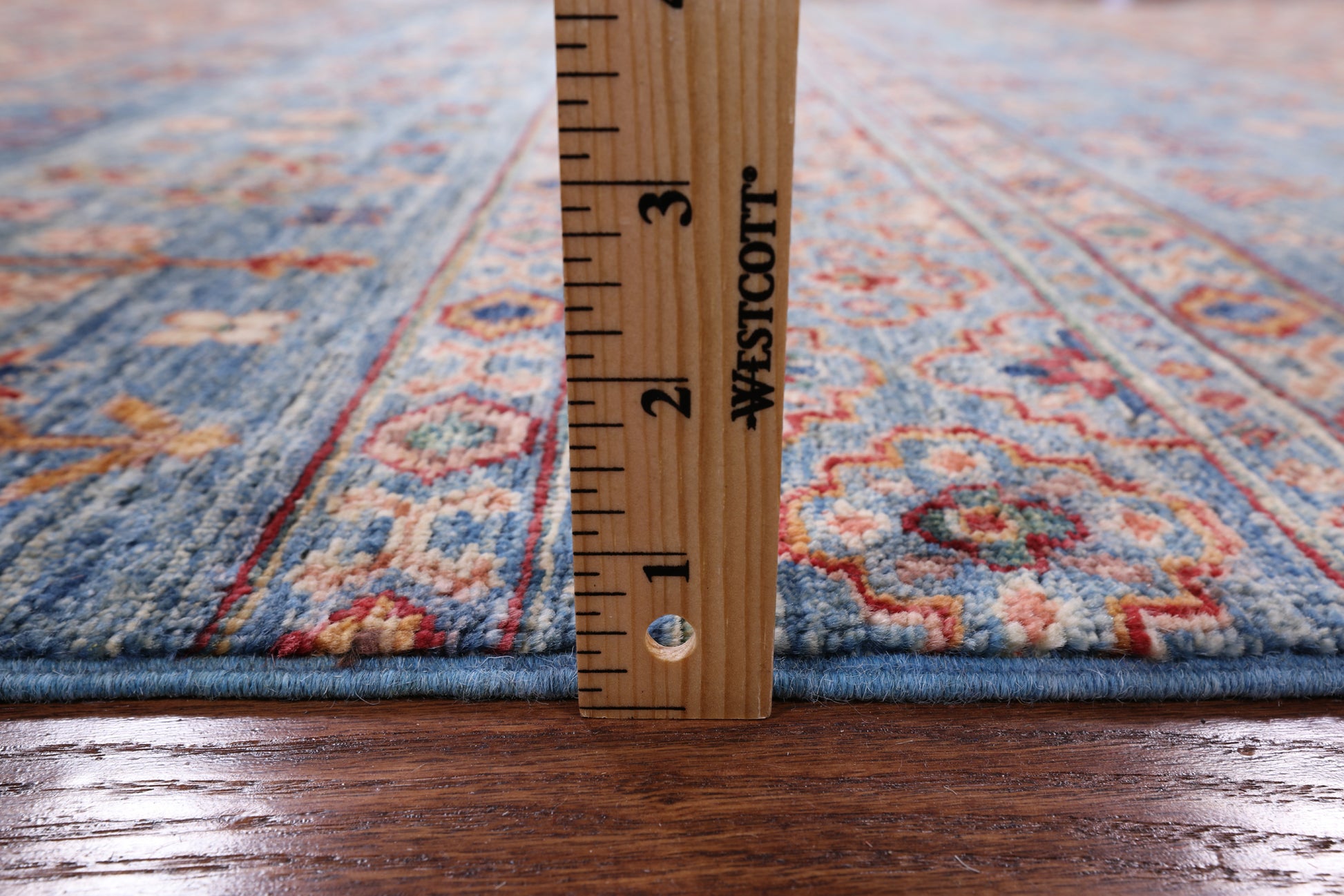 Blue Tribal Khorjin Persian Gabbeh Wool Rug - 5' 9" X 7' 10" - Golden Nile