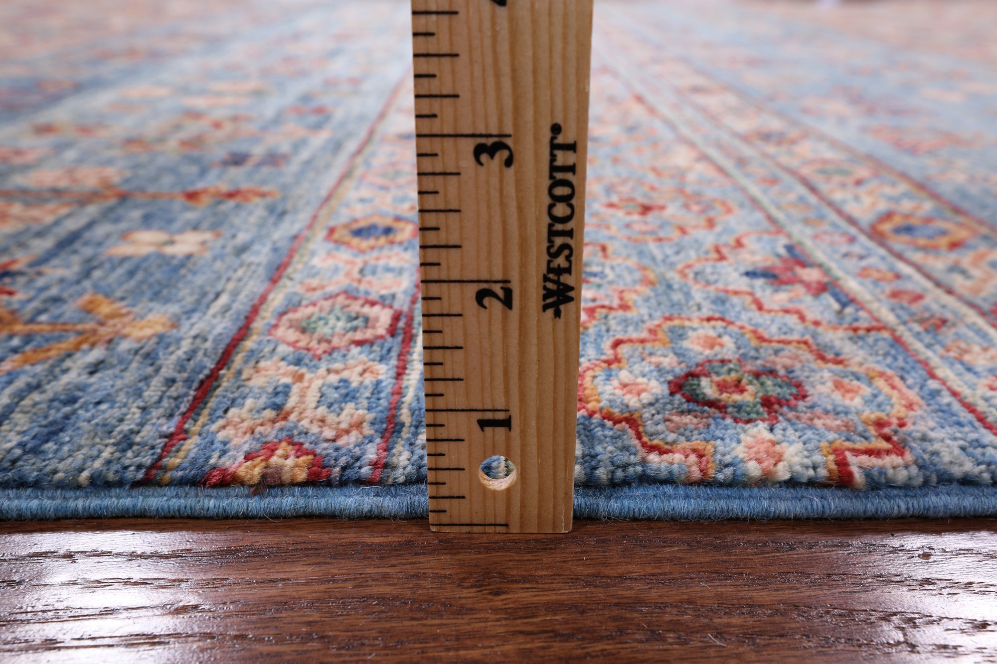 Blue Tribal Khorjin Persian Gabbeh Wool Rug - 5' 9" X 7' 10" - Golden Nile