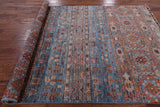 Blue Tribal Khorjin Persian Gabbeh Wool Rug - 5' 9" X 7' 10" - Golden Nile