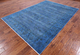 Overdyed Hand Knotted Full Pile Wool Area Rug - 6' 7" X 9' 4" - Golden Nile