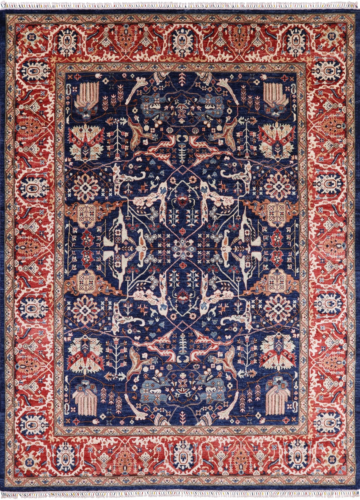 Blue Fine Serapi Hand Knotted Area Rug - 8' 11" X 12' 0" - Golden Nile