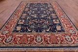 Blue Fine Serapi Hand Knotted Area Rug - 8' 11" X 12' 0" - Golden Nile