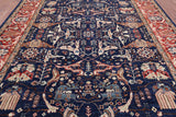 Blue Fine Serapi Hand Knotted Area Rug - 8' 11" X 12' 0" - Golden Nile