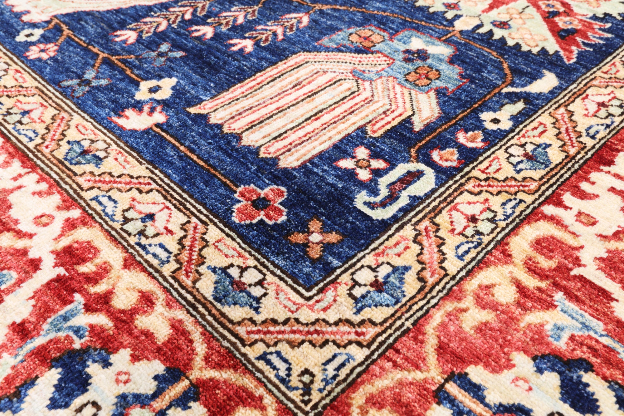 Blue Fine Serapi Hand Knotted Area Rug - 8' 11" X 12' 0" - Golden Nile