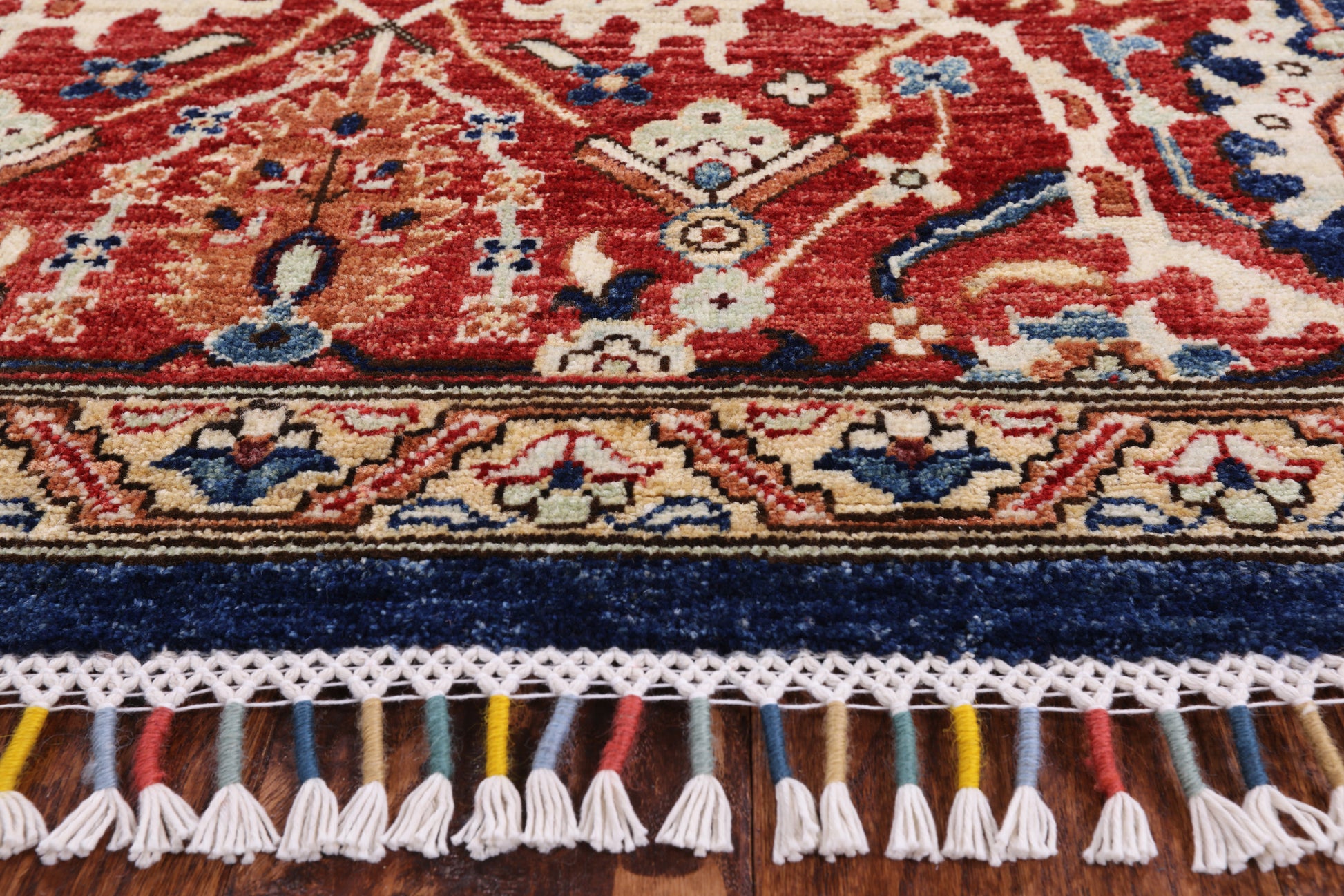 Blue Fine Serapi Hand Knotted Area Rug - 8' 11" X 12' 0" - Golden Nile