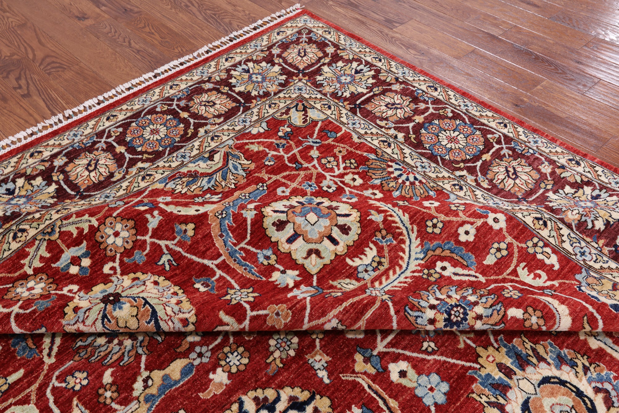 Red Fine Serapi Hand Knotted Area Rug - 8' 11" X 12' 0" - Golden Nile