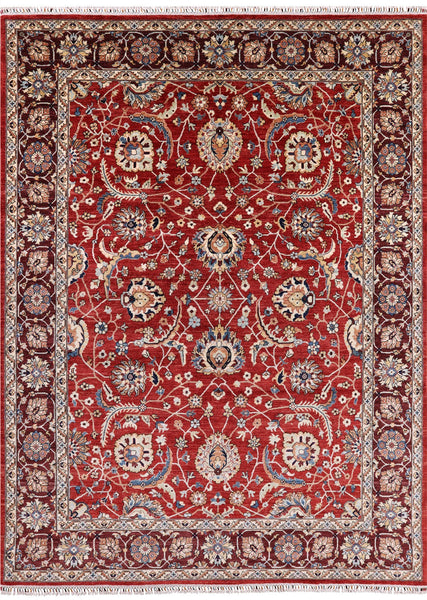 Red Fine Serapi Hand Knotted Area Rug - 8' 11" X 12' 0" - Golden Nile