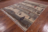 Super Gabbeh Hand Knotted Oriental Wool Area Rug - 8' 2" X 9' 11" - Golden Nile