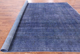 Blue Persian Overdyed Hand Knotted Area Rug - 9' 8" X 12' 5 - Golden Nile
