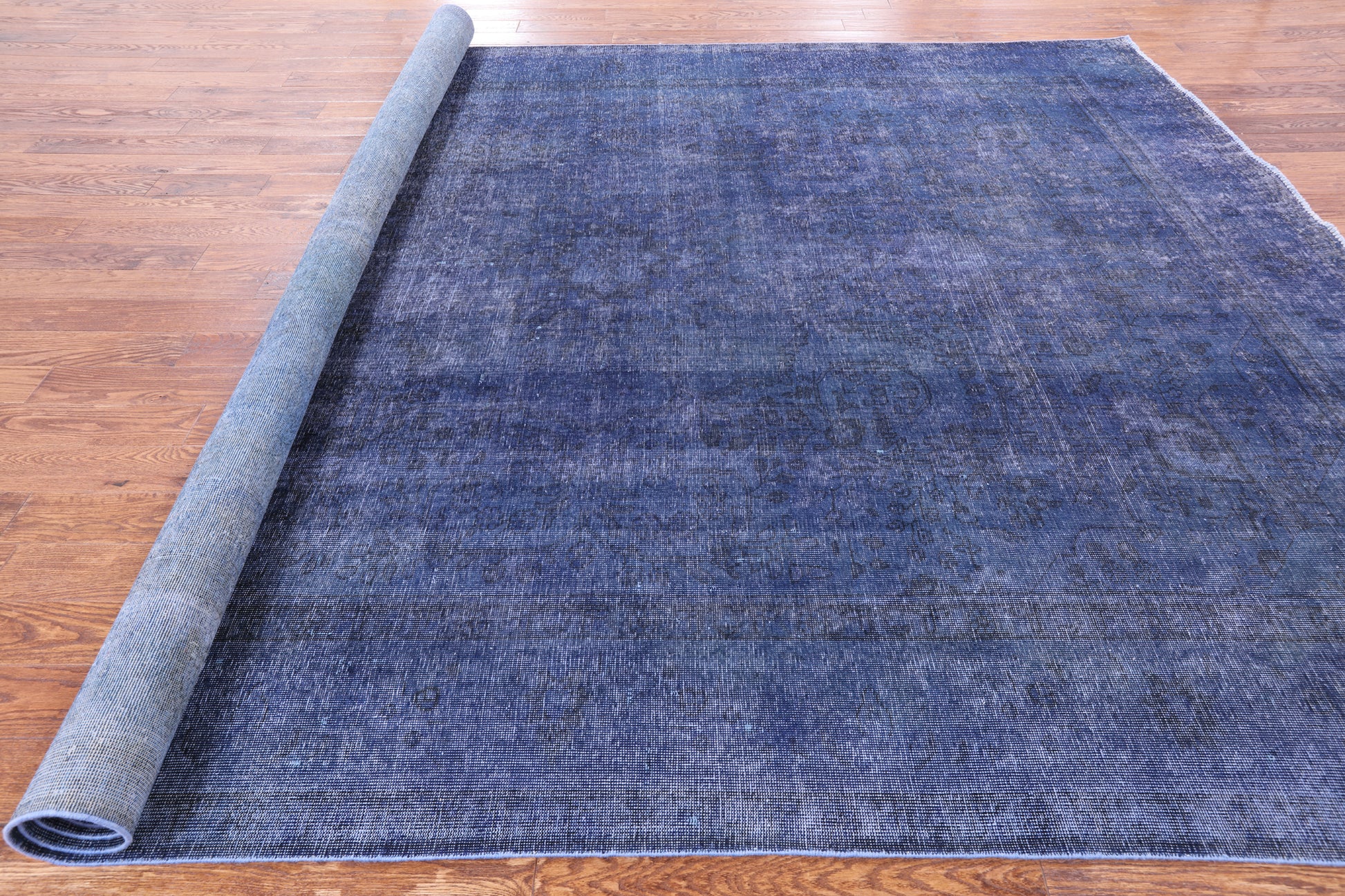 Blue Persian Overdyed Hand Knotted Area Rug - 9' 8" X 12' 5 - Golden Nile