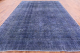 Blue Persian Overdyed Hand Knotted Area Rug - 9' 8" X 12' 5 - Golden Nile