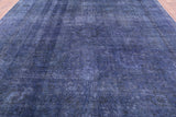 Blue Persian Overdyed Hand Knotted Area Rug - 9' 8" X 12' 5 - Golden Nile