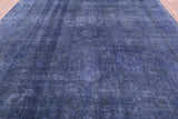 Blue Persian Overdyed Hand Knotted Area Rug - 9' 8" X 12' 5 - Golden Nile