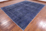 Blue Persian Overdyed Hand Knotted Area Rug - 9' 8" X 12' 5 - Golden Nile