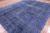 Blue Persian Overdyed Hand Knotted Area Rug - 9' 8" X 12' 5 - Golden Nile