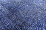 Blue Persian Overdyed Hand Knotted Area Rug - 9' 8" X 12' 5 - Golden Nile