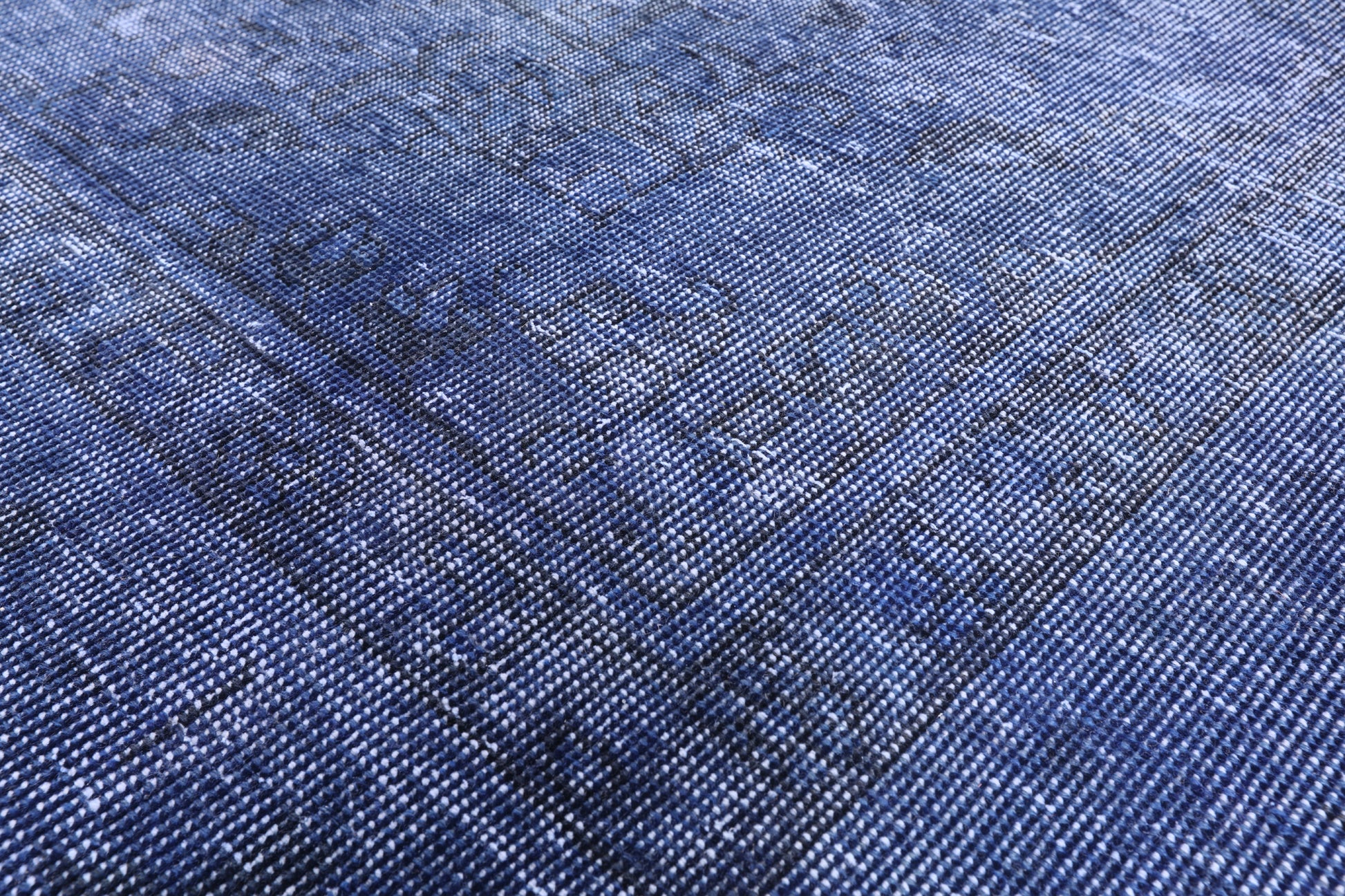 Blue Persian Overdyed Hand Knotted Area Rug - 9' 8" X 12' 5 - Golden Nile