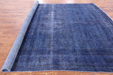 Blue Persian Overdyed Hand Knotted Wool Area Rug - 9' 7" X 12' 6" - Golden Nile