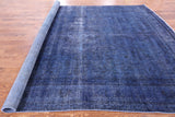 Blue Persian Overdyed Hand Knotted Wool Area Rug - 9' 7" X 12' 6" - Golden Nile