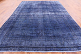 Blue Persian Overdyed Hand Knotted Wool Area Rug - 9' 7" X 12' 6" - Golden Nile