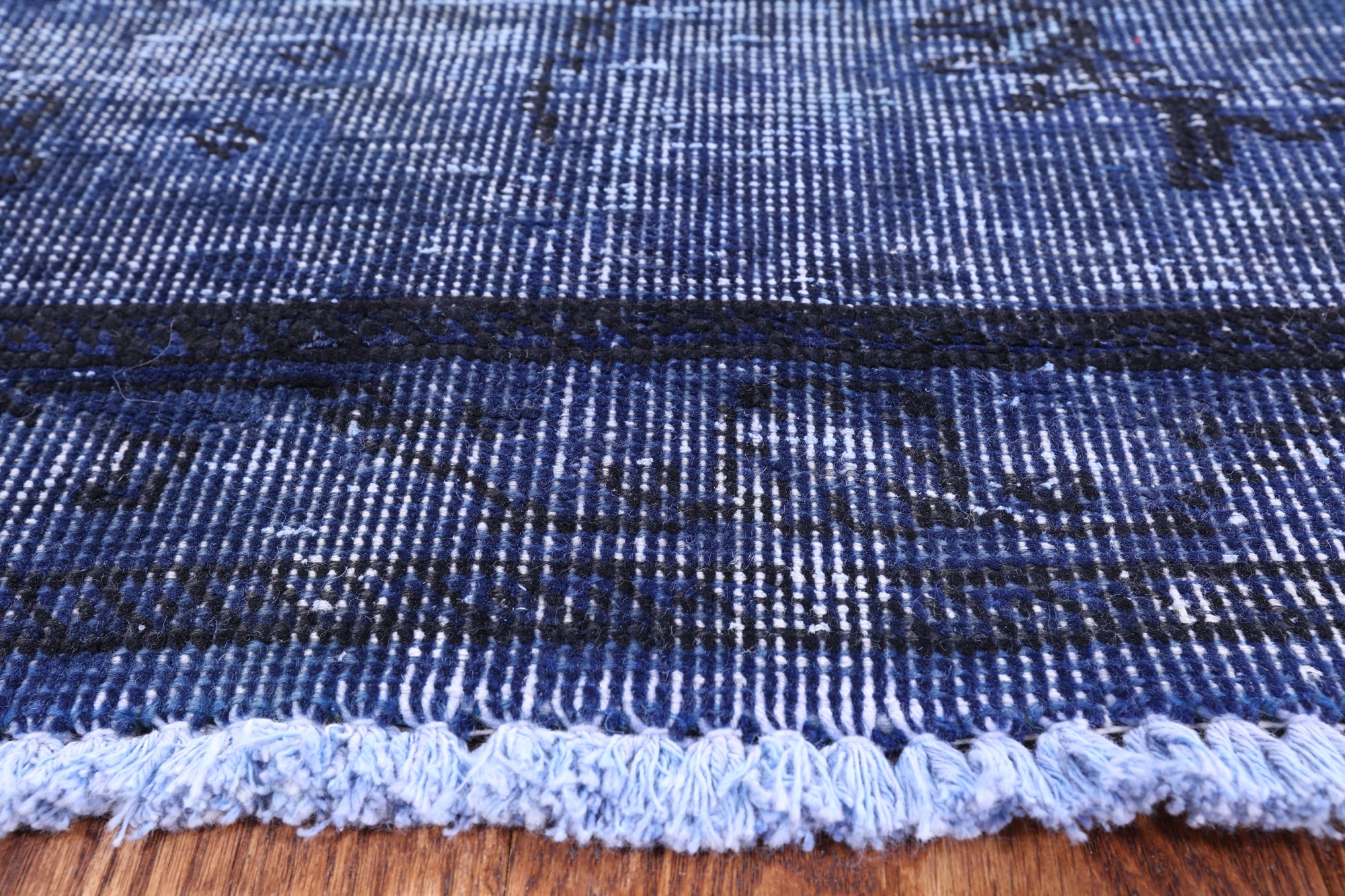 Blue Persian Overdyed Hand Knotted Wool Area Rug - 9' 7" X 12' 6" - Golden Nile
