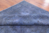 Blue Persian Overdyed Hand Knotted Wool Rug - 9' 6" X 12' 8" - Golden Nile