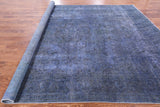 Blue Persian Overdyed Hand Knotted Wool Rug - 9' 6" X 12' 8" - Golden Nile