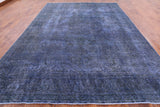 Blue Persian Overdyed Hand Knotted Wool Rug - 9' 6" X 12' 8" - Golden Nile