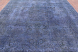 Blue Persian Overdyed Hand Knotted Wool Rug - 9' 6" X 12' 8" - Golden Nile