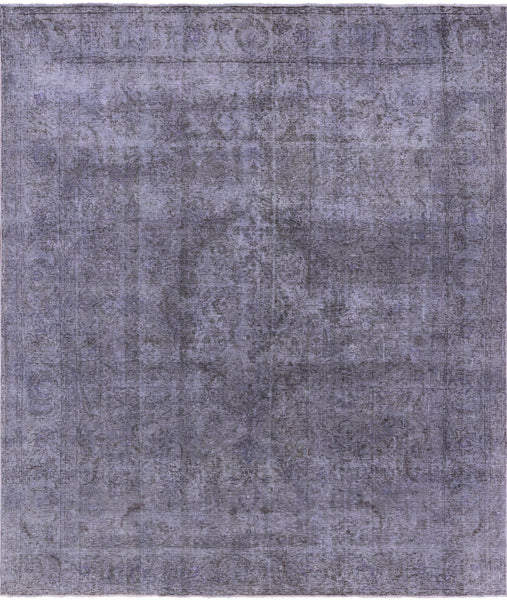 Grey Persian Overdyed Hand Knotted Wool Area Rug - 9' 7" X 11' 0" - Golden Nile