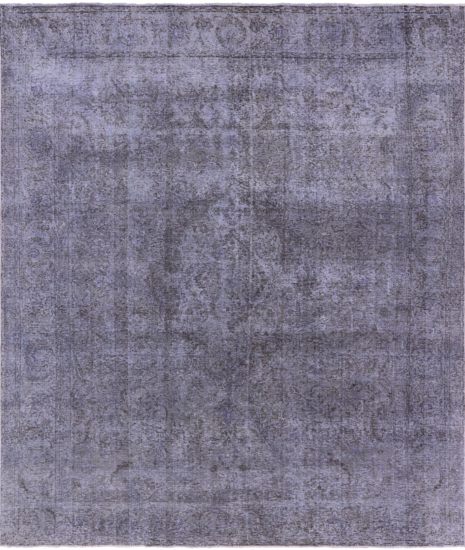 Grey Persian Overdyed Hand Knotted Wool Area Rug - 9' 7" X 11' 0" - Golden Nile