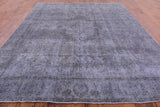 Grey Persian Overdyed Hand Knotted Wool Area Rug - 9' 7" X 11' 0" - Golden Nile