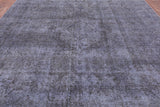 Grey Persian Overdyed Hand Knotted Wool Area Rug - 9' 7" X 11' 0" - Golden Nile