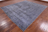 Grey Persian Overdyed Hand Knotted Wool Area Rug - 9' 7" X 11' 0" - Golden Nile