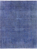 Blue Persian Overdyed Hand Knotted Wool Area Rug - 9' 6" X 12' 6" - Golden Nile
