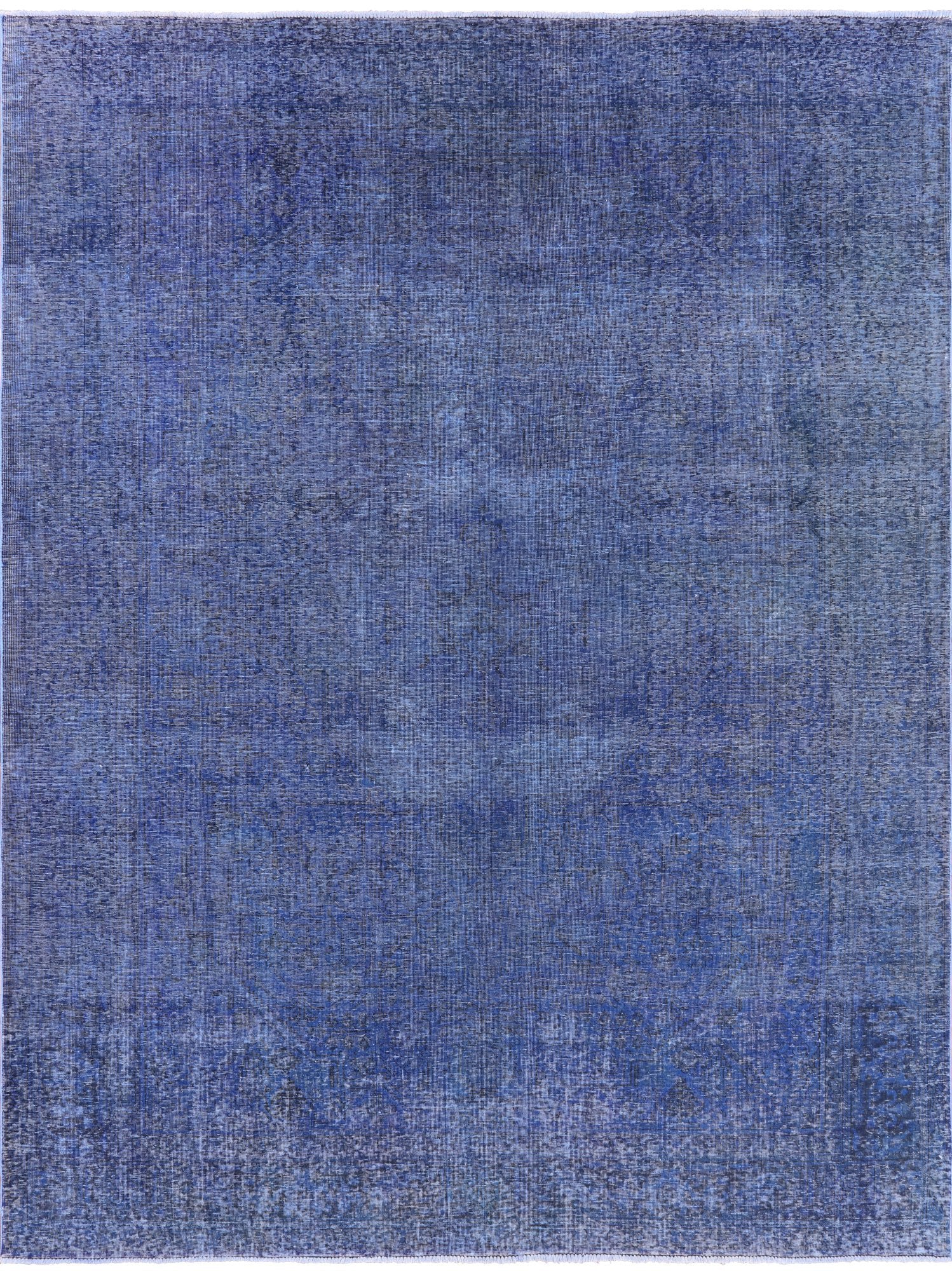 Blue Persian Overdyed Hand Knotted Wool Area Rug - 9' 6" X 12' 6" - Golden Nile