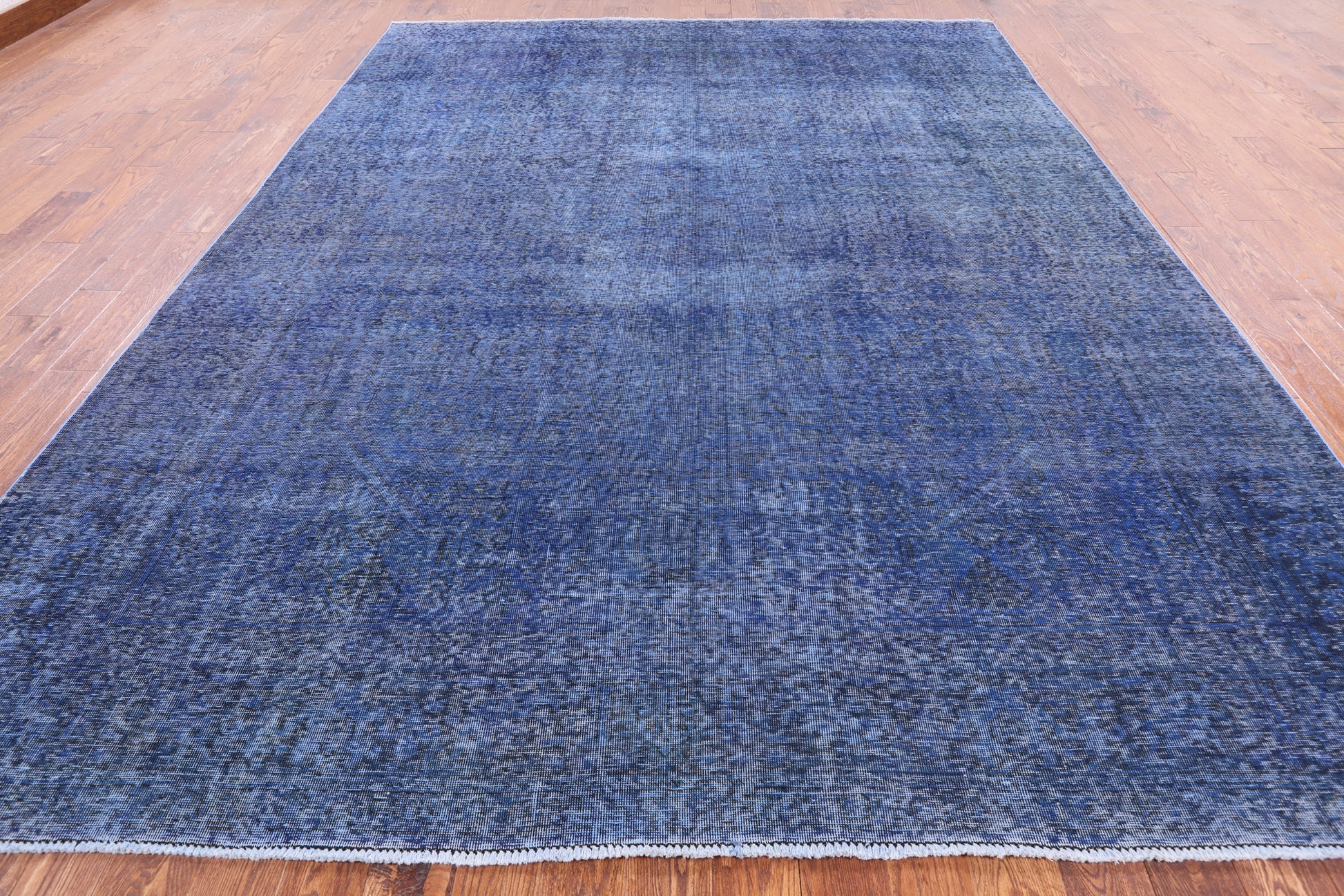 Blue Persian Overdyed Hand Knotted Wool Area Rug - 9' 6" X 12' 6" - Golden Nile