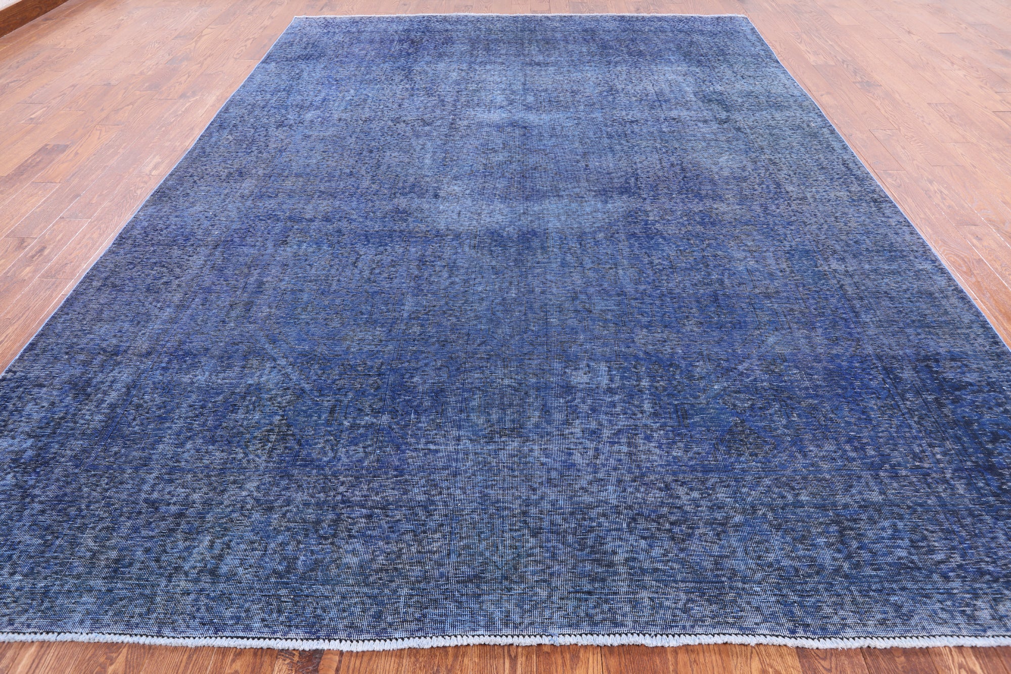 Blue Persian Overdyed Hand Knotted Wool Area Rug - 9' 6" X 12' 6" - Golden Nile